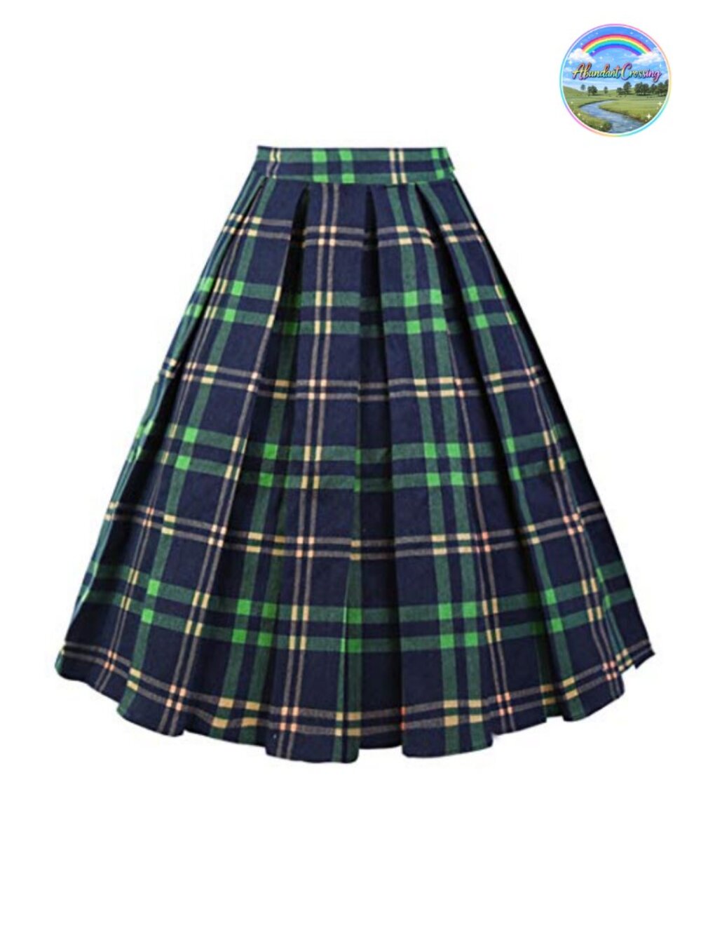 Womens Pleated A Line Midi Skirt High Waist Vintage 1950s Retro